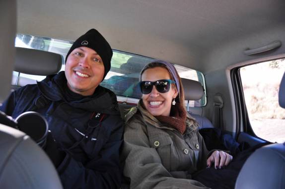 O Gera e a Valéria, os novos passageiros da Fiona, a caminho do vulcão Izta, perto de Amecameca, na região central do México